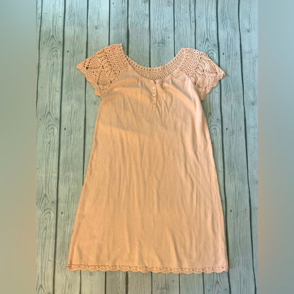 Urban Outfitters peach sweater dress-crochet-small